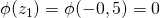 \phi(z_1) = \phi(-0,5) = 0