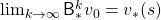 \lim_{k \rightarrow \infty} \mathsf{B}^k_{\ast} v_{0} = v_{\ast}(s)