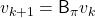 v_{k+1} = \mathsf{B}_{\pi} v_{k}