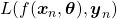 L(f(\boldsymbol{x}_n, \boldsymbol{\theta}), \boldsymbol{y}_n)