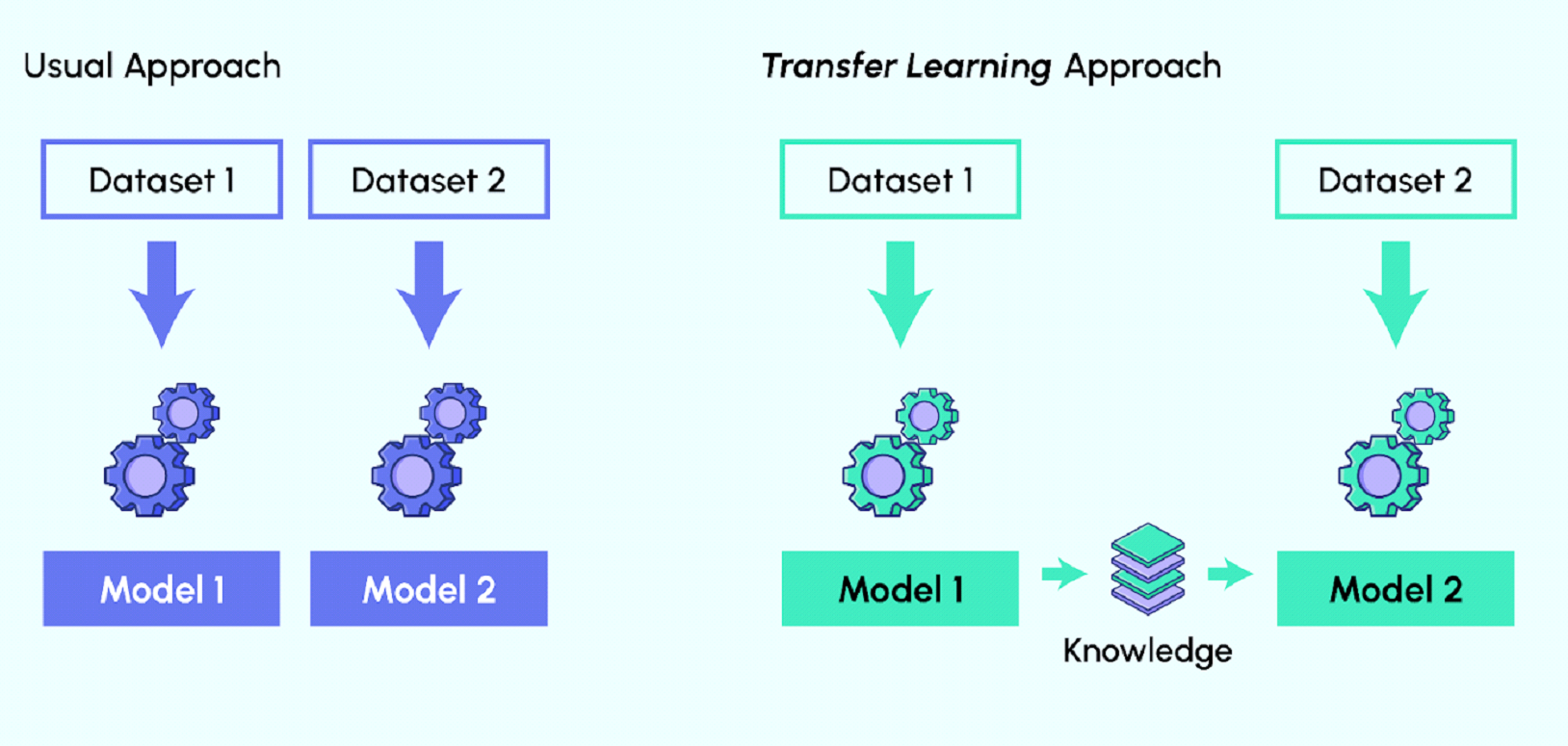 Usual Machine Learning Approach vs Transfer Learning